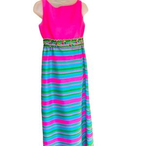 Arkay Vintage junior size formal dress, intricate beading at empire waistline.